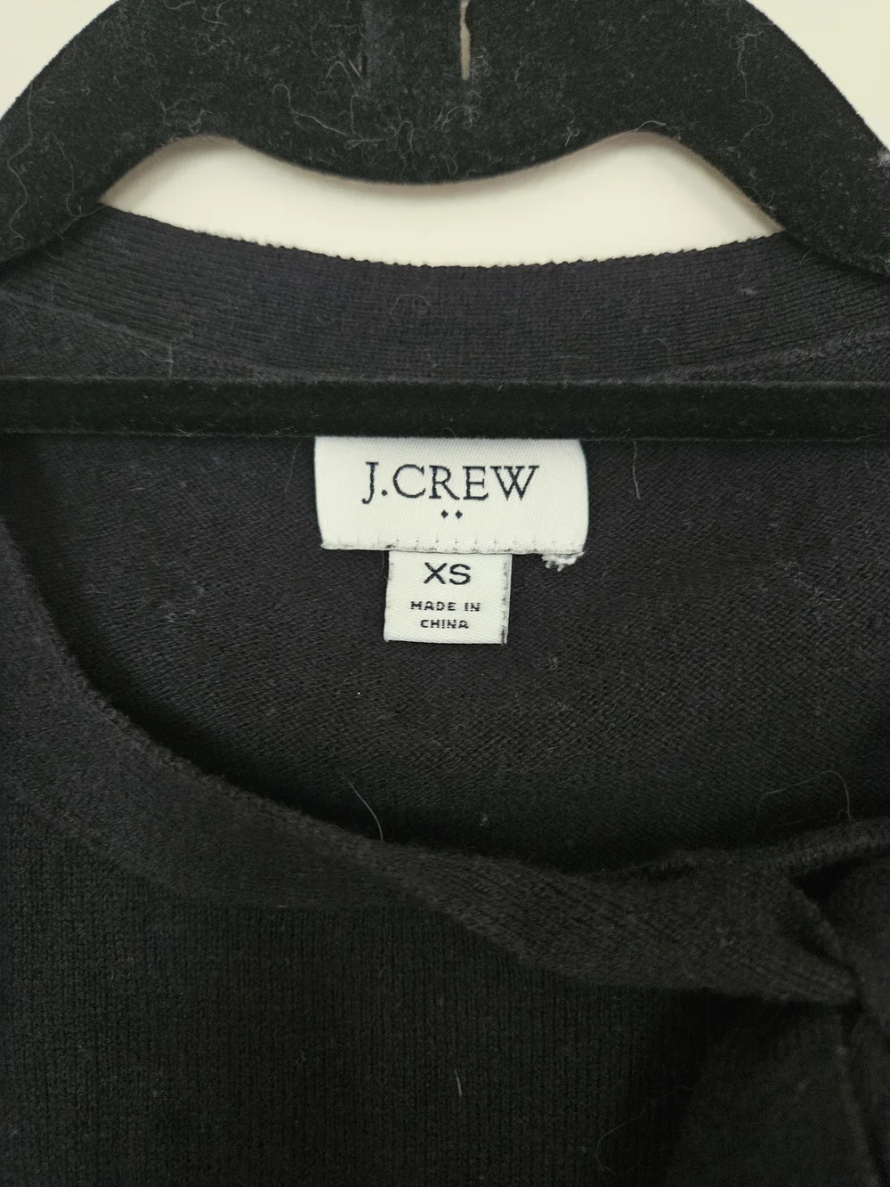 J. Crew Black Tie-Neck Long Sleeve Blouse